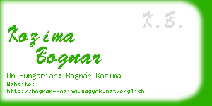kozima bognar business card